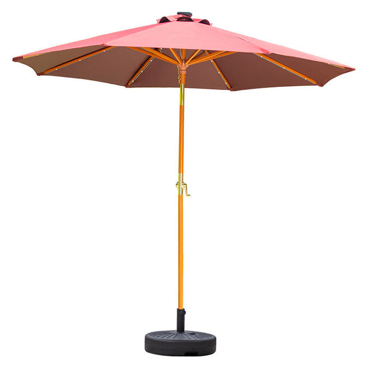 Madeira maciça guarda-chuva redonda guarda-sol para acampamento ao ar livre Café Patio Mobiliário de jardim