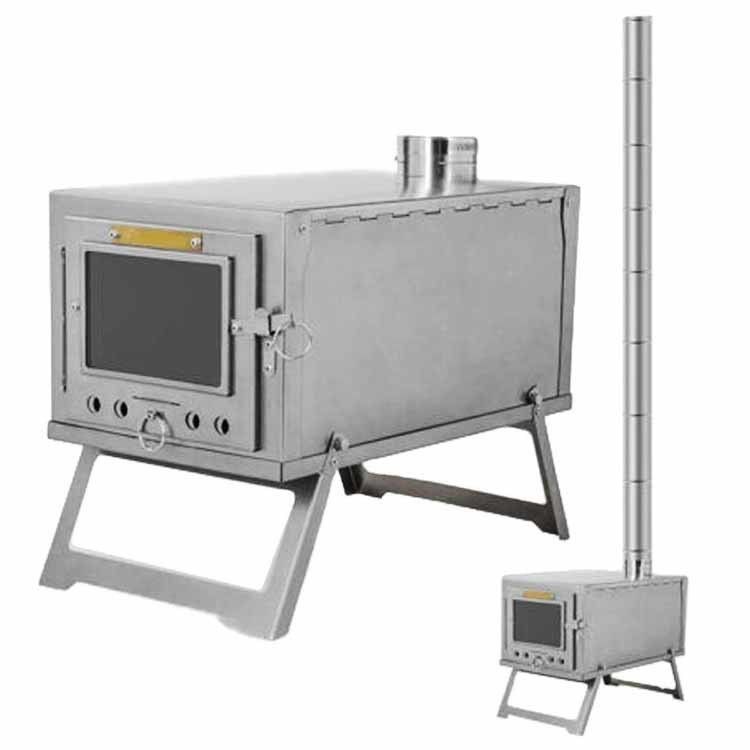 21*27.5*37.5 cm Mini Forno de aquecimento ultralight dobrável para acampamento ao ar livre caminhada preto