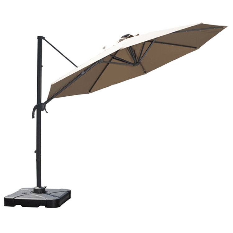 Mobiliário para o exterior deve ter um guarda-chuva de mão grande de alumínio com luzes solares LED