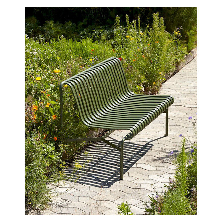 Banco de jardim com estrutura de aço e cadeira de salão para design exterior minimalista AJUNION