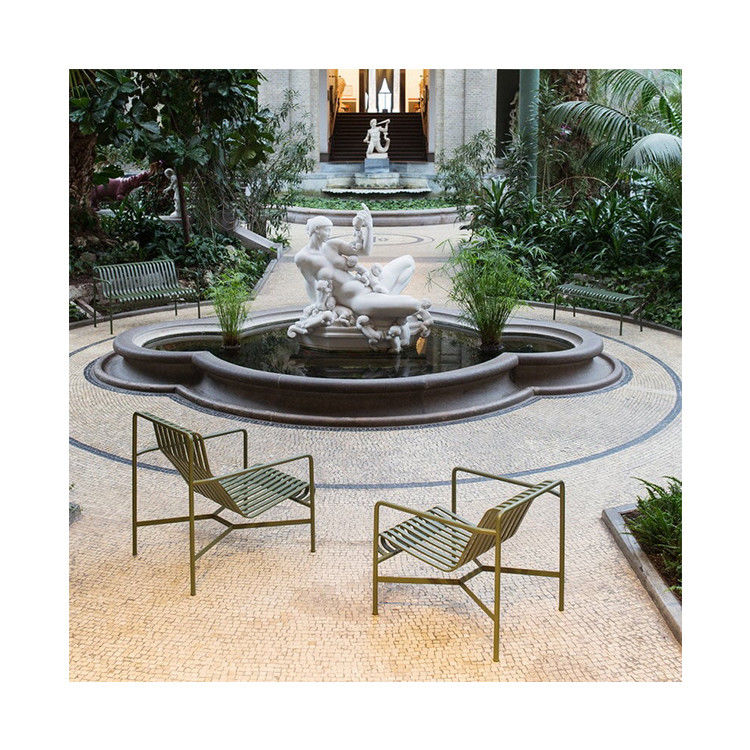 AJUNION Mobiliário de exterior de metal Quadrilha de pátio minimalista Quadrilha de salão de aço para jardim