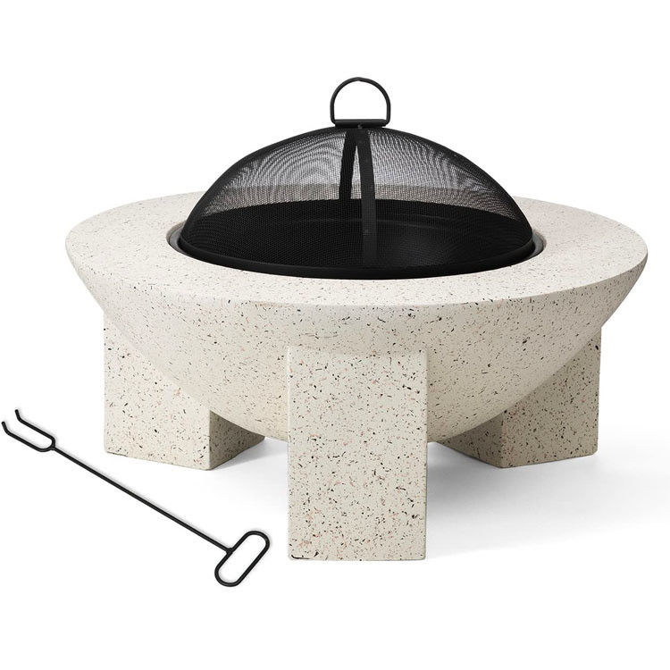 Produto para o exterior 3 em 1 Fogo de madeira de fogão a lenha Carvão de madeira Grill Table para festa de fogueira