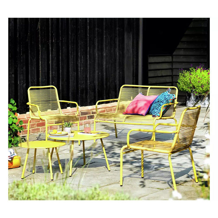 Villa AJUNION 4 lugares Mobiliário de jardim de metal Balcão Patio Set Bistro Set Set de aço
