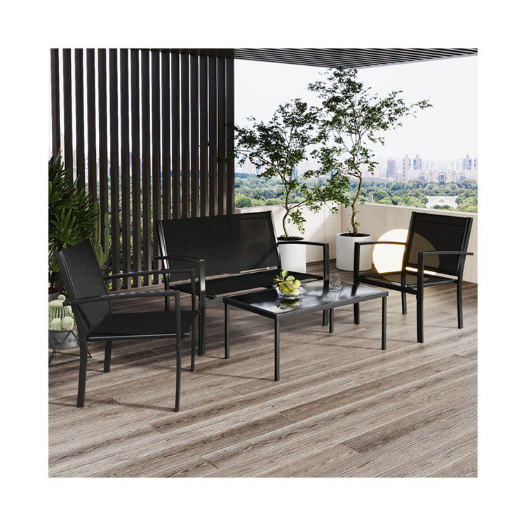 Peso do produto 50,66 lb. Modern Steel Garden Furniture Set para entretenimento ao ar livre