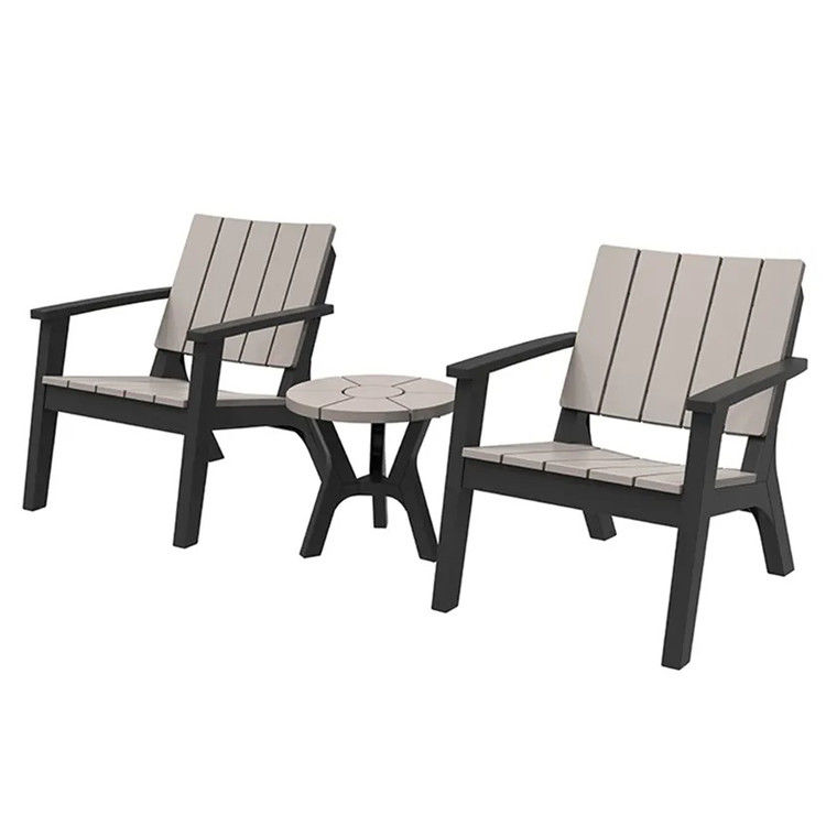 Conjunto de mesa e cadeira de madeira de plástico para pátio externo nórdico jardim varanda restaurante café