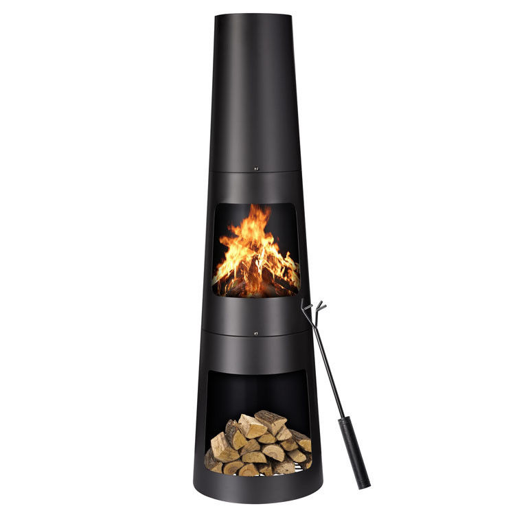 Patio externo jardim acampamento fogão com póquer ferro fundido lareira de carvão Chimenea