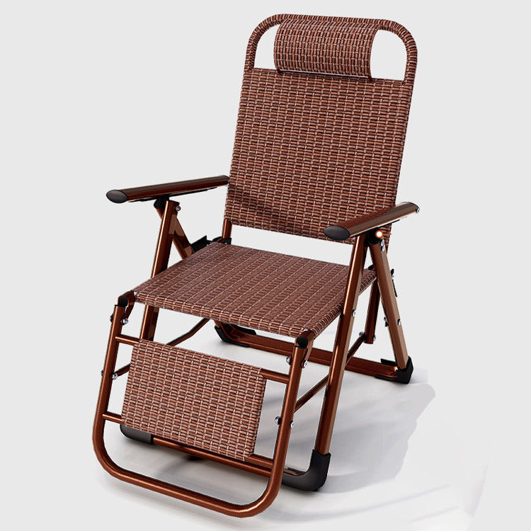 Balcão de praia ao ar livre Jardim Portavel de Rattan Pára-sol Cadeira de salão com pedal de pé