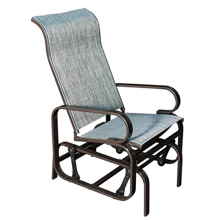 Metal Frame Outdoor Bistro Patio Garden Single Rocking Lounge Chair com Logotipo Personalizado