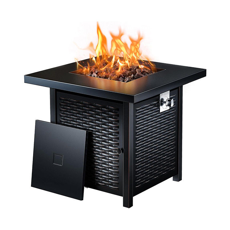 28"D x 28"W x 25"H Quadrado Área de Fogo de Propano Mesa 50000 BTU aço sem fumaça