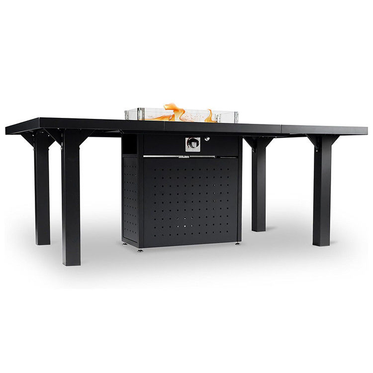 Rectangular mesa de jantar fogo sem fumaça de gás de propano fogão de poço mesa para jardim do pátio