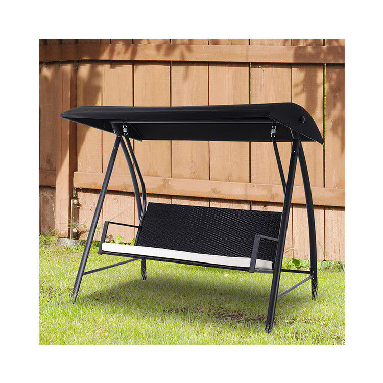Embalagem de correio Y AJUNION Silla balançante de varanda de jardim Silla de vime Silla pendurada Silla de pátio Balanços com dossel