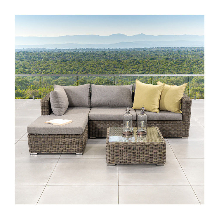 Mobiliário de exterior AJUNION Modern Garden Set PE Rattan Patio Mobiliário Round Wicker Set