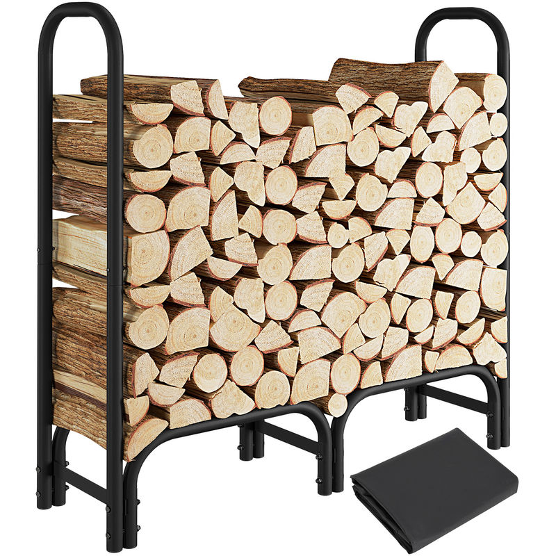 AJUNION Estante para armazenamento de lenha para armazenamento interno e externo W123 x D34 x H124,5cm