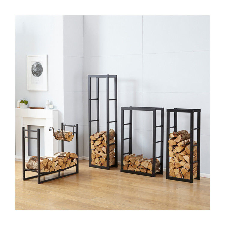 Cadeira de madeira de aço resistente para armazenamento de madeira para interiores e exteriores Grande tamanho W40x D25 x H150cm