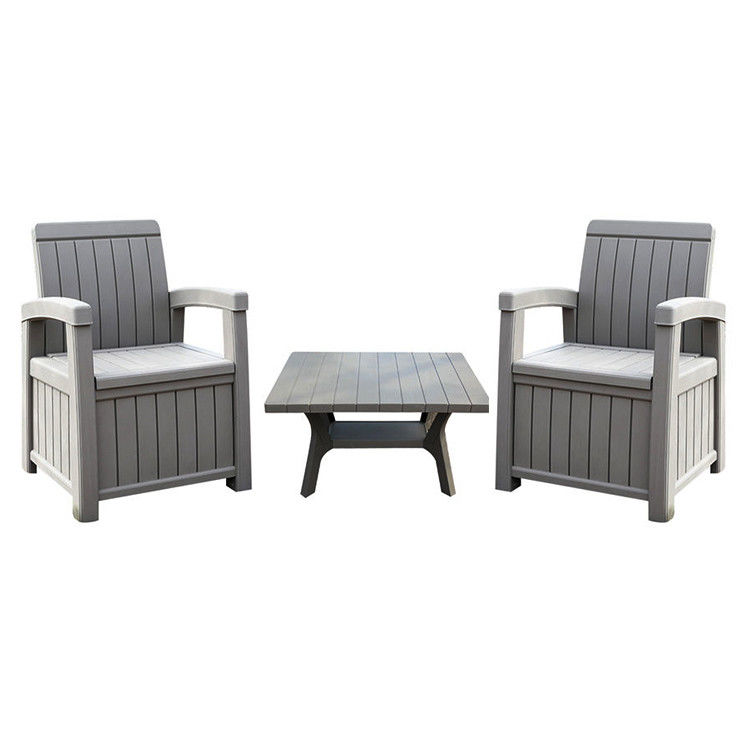 Banquete Jardim ao ar livre Hotel Patio Impermeável plástico Loveseat Sofá Cadeira Conjunto com Mesa
