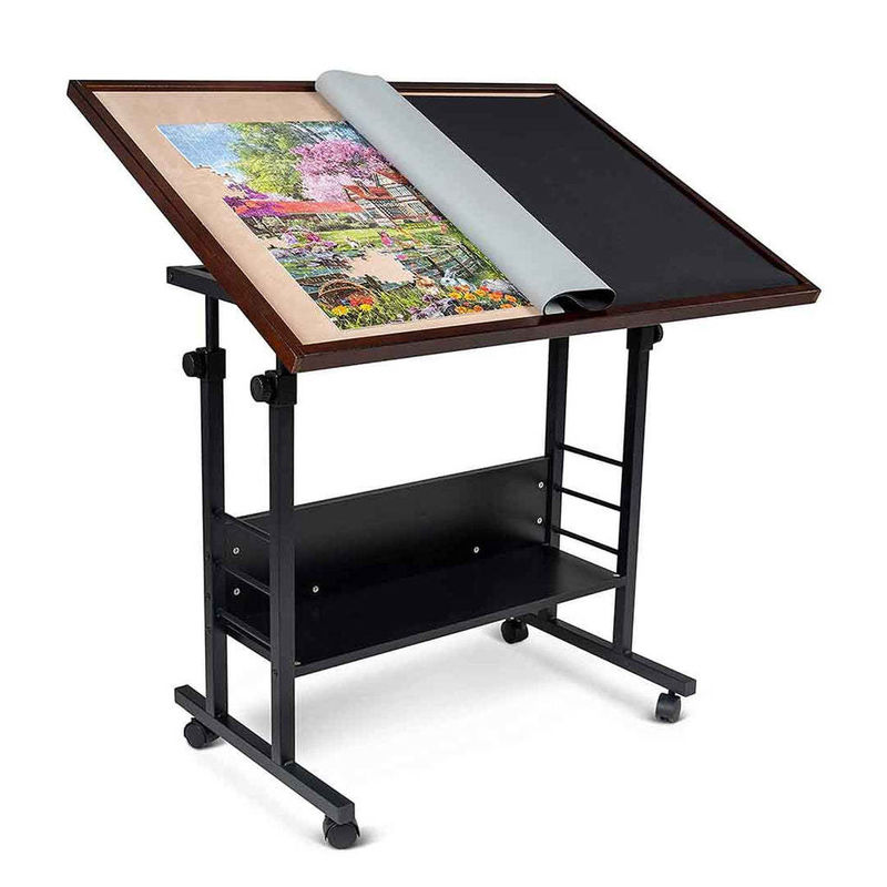 Unisex AJUNION 1500-Piece Jigsaw Puzzle Board com perna dobrável e 4 rodas Idades 8-13