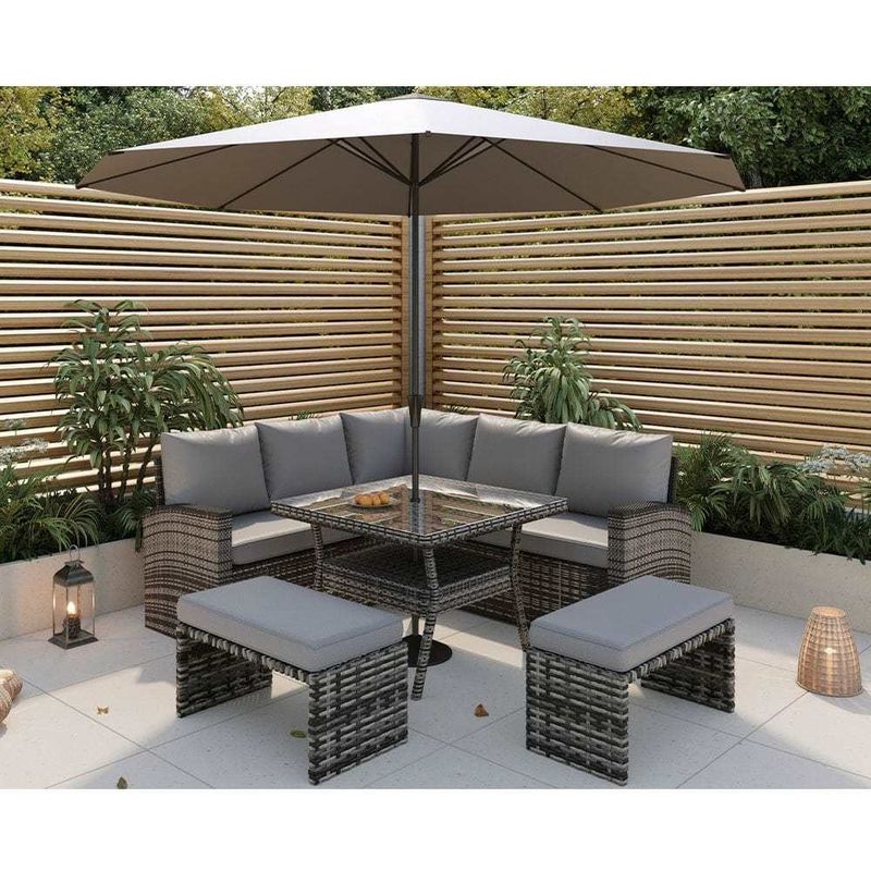PE Rattan Todos os Tempos Mobiliário de Jardim Conjunto de Recreação Sofá de Esquina ao Ar livre Conjunto de Lounge