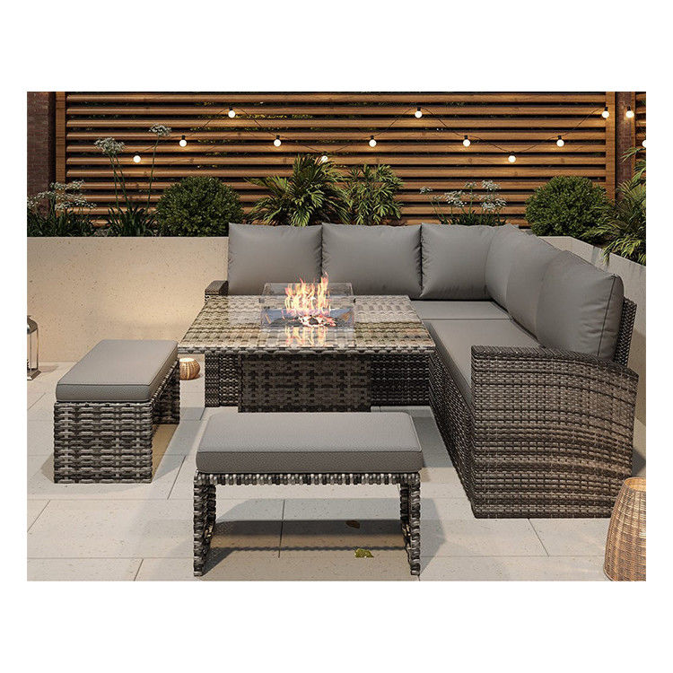 L96xW49xH35cm Tamanho do banco Lounge de canto seccional moderno Mobiliário de pátio com fogão