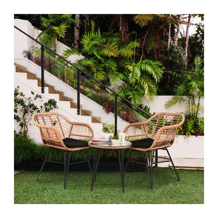 AJUNION 2 Assentos Mobiliário de pátio externo Bistro Set D23.62'xW21.26'xH31.5'