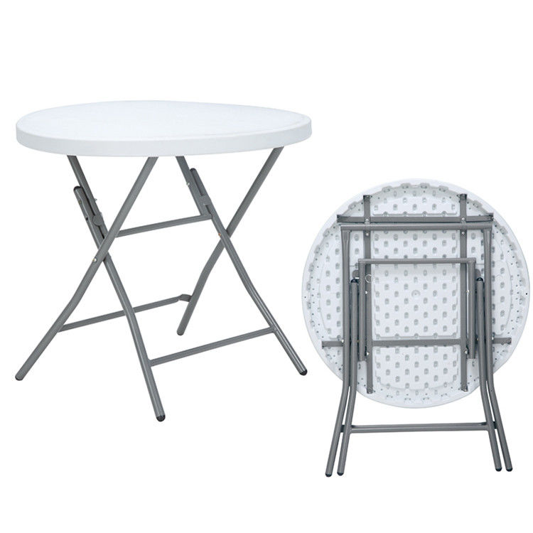 Embalagem de correio Portavel de plástico metálico redondo de mesa de jantar dobrável para estilo de design moderno