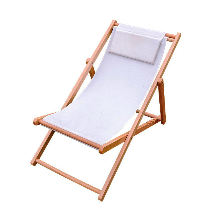 Chaise de lounge dobrável de madeira maciça para jardim ao ar livre